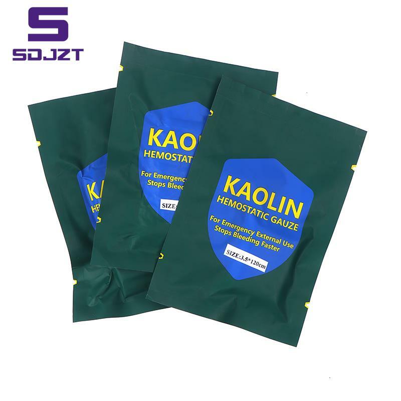 1Bag Hemostatic Kaolin Gauze Combat Emergency Trauma Z-Fold Soluble For Ifak Tactical Military First Aid Kit Medical Wound