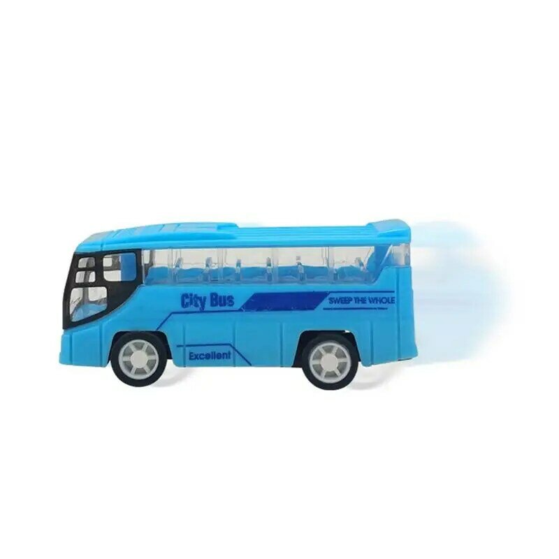 نموذج حافلة المدينة التراجع لعبة صغيرة محمولة الكرتون البلاستيك لغز لعبة نموذج سيارة للأطفال 4 ألوان تسليم عشوائي