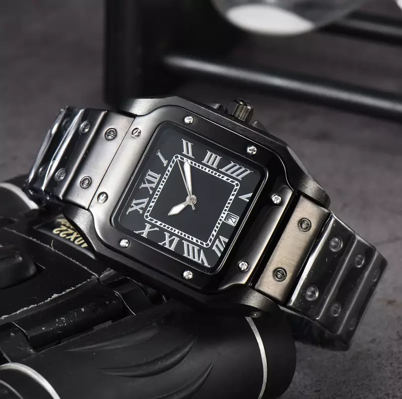 Homens clássico quadrado impermeável relógio de pulso, relógios esportivos, relógios AAA masculinos, Top Original Brand, moda de luxo