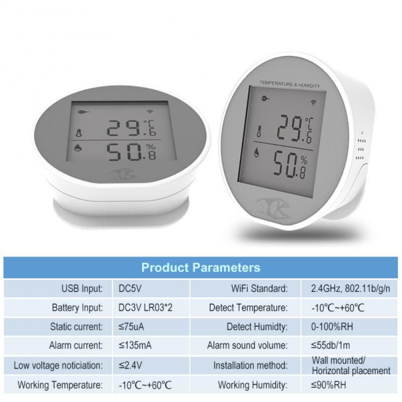 RYRA Tuya inteligentne WIFI czujnik temperatury i wilgotności wewnętrzny higrometr termometr z wyświetlaczem LCD wsparcie Alexa Google Home