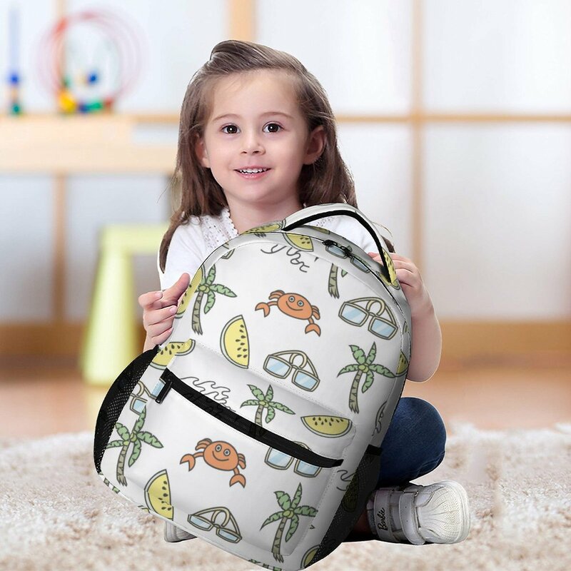 Детский милый школьный портфель с фруктами, простой школьный портфель с принтом, вместительный рюкзак для родителей и детей, сумка для отдыха с индивидуальным рисунком