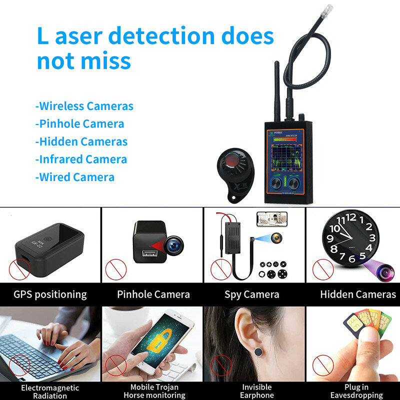 2023 New Anti-monitor Anti-sneak Shooting Surveillance Camera Detector Anti-gps Positioning Tracking GPS Wireless Scanner