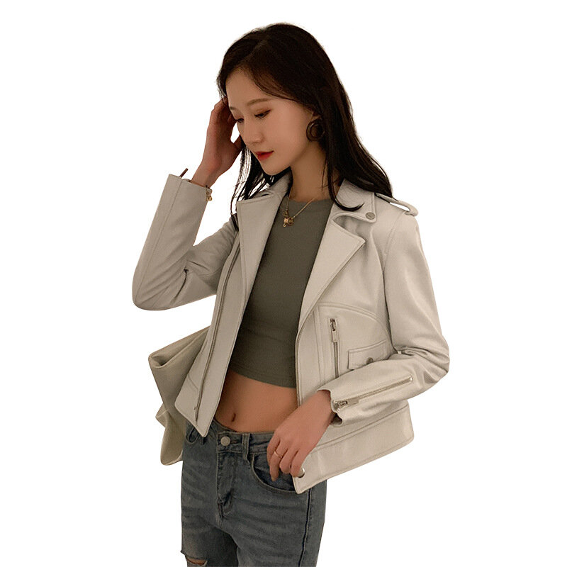AYUNSUE Fashion 100% Genuine Leather Jacket Women Clothing Solid Color Sheepskin Coat Female Real Leather Coats and Jackets Zm