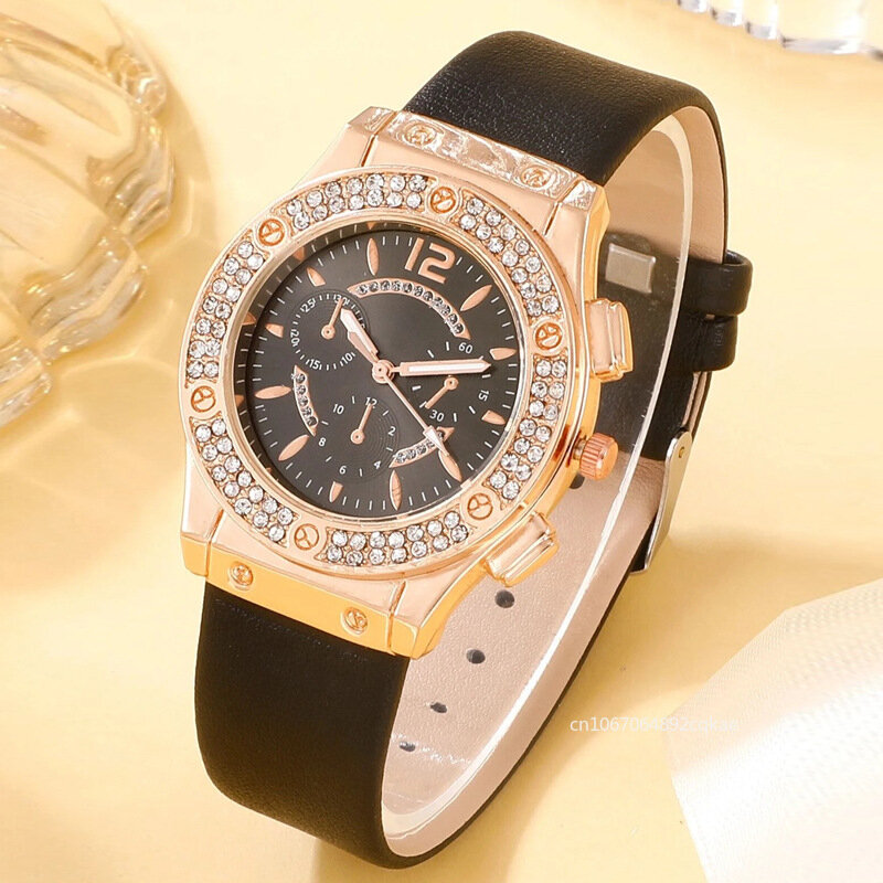 Bloem Armband Horloges Set Luxe Strass Vrouwen Mode Elegant Polshorloge Quartz Horloge Voor Meisje Dames Klok Reloj Mujer