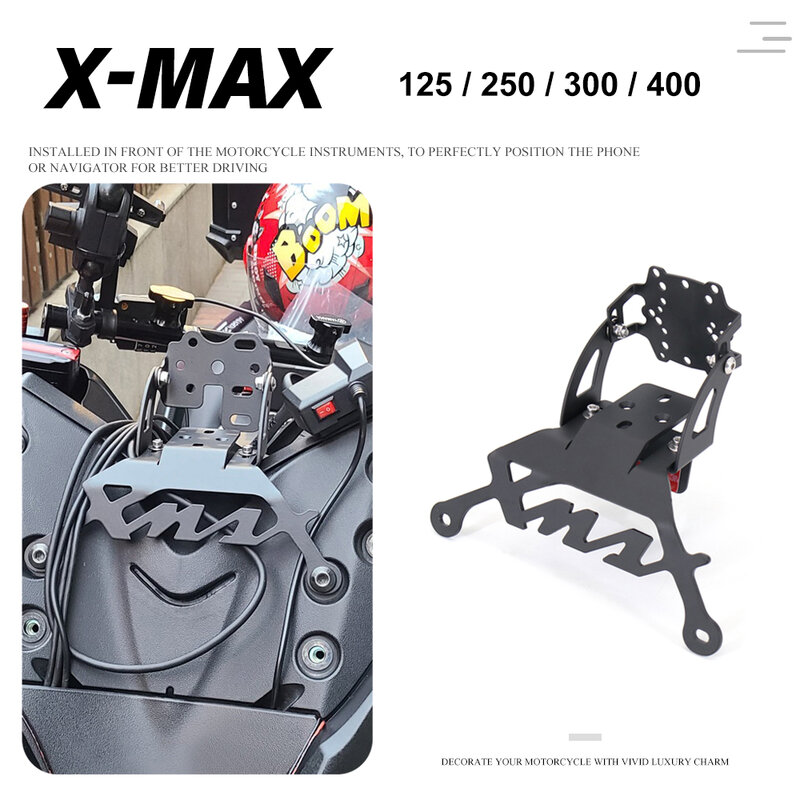 Cho YAMHA X-MAX XMAX 125 250 300 400 Xe Máy Điện Thoại GPS Navigaton Tấm Thanh Khung Gắn Kết Phù Hợp Với XMAX125 XMAX250 XMAX300 XMAX400