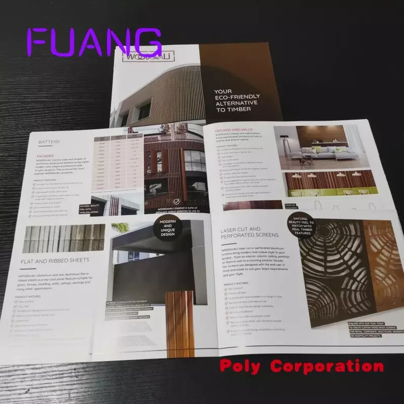 Stampa di brochure a colori del catalogo di opuscoli personalizzati cuciti a sella personalizzati