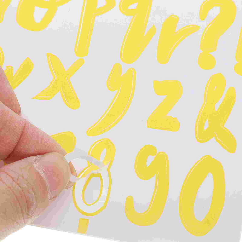 Auto-adesivas letras decorativas adesivos, Número adesivos, 12 folhas