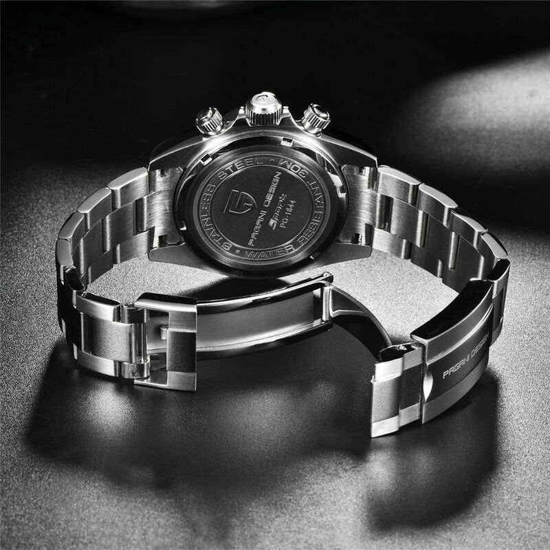 Pagani Design-reloj analógico de acero inoxidable para hombre, accesorio de pulsera de cuarzo resistente al agua con movimiento de zafiro, complemento masculino de marca de lujo con diseño moderno, 10Bar, 2024