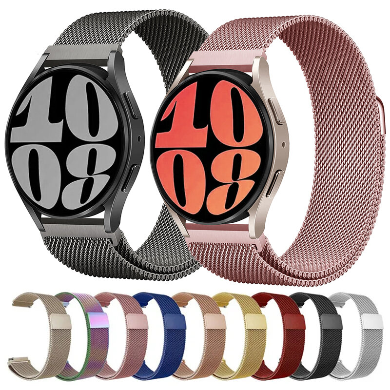 20mm 22mm Milanese Loop For Samsung Galaxy watch 6 5 Strap 44mm 40mm/5 pro/4 6 Classic/Active 2 Bracelet Huawei gt 2/3 pro band
