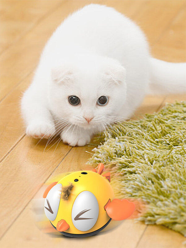 전기 치킨 장난감 시뮬레이션 스마트 유도 치킨 장난감 고양이 대화 형 장난감, USB 현실적인 애완 동물 전기 치킨 장난감