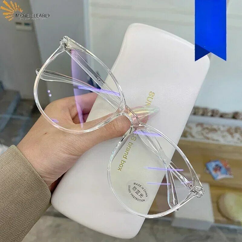Gafas Retro ultraligeras con montura transparente para hombres y mujeres, gafas de moda Lisas para decoración de fiesta de boda, gafas falsas