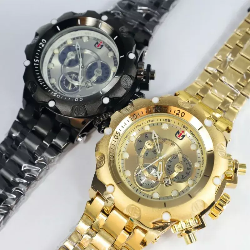 Самые продаваемые непобедимые кварцевые мужские часы с фальшивым циферблатом, оригинальные наручные часы 54 мм с большим циферблатом, невероятные стальные часы, мужские часы