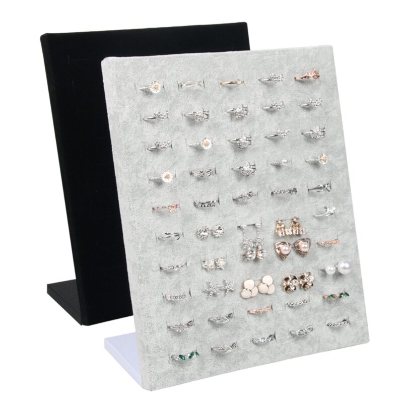 منظم مجوهرات قابل للتعديل مع مساحة تخزين للبطاقات وحامل عرض متين للخواتم