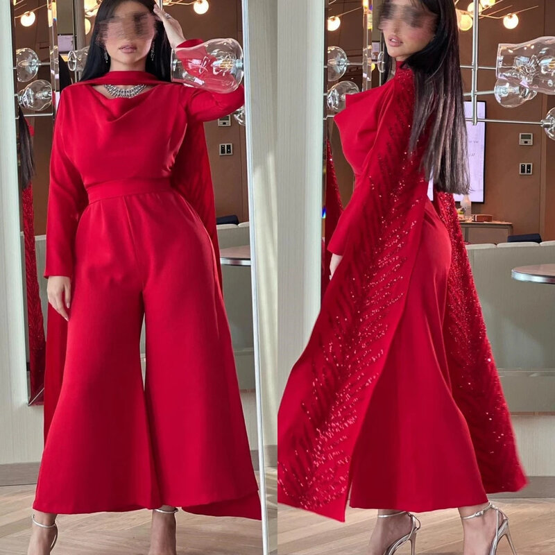 Koendye Women Prom Dresses Saudi Arabia  A-line Formal Ocassion Gown Paillette Sequins Anke length Charmeuse Evening Dress 2024