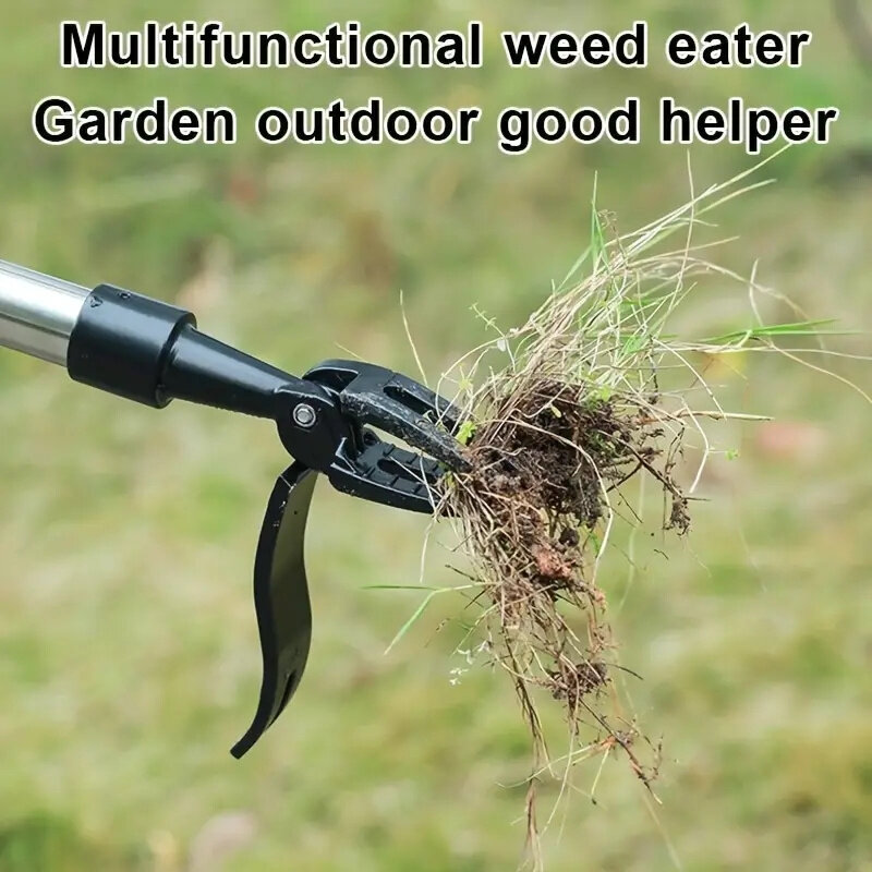 Extracteur de mauvaises herbes debout avec 4 griffes en acier, outil à main pour enlever facilement les mauvaises herbes sans se plier, tirer ou s'agenouiller, 1PC
