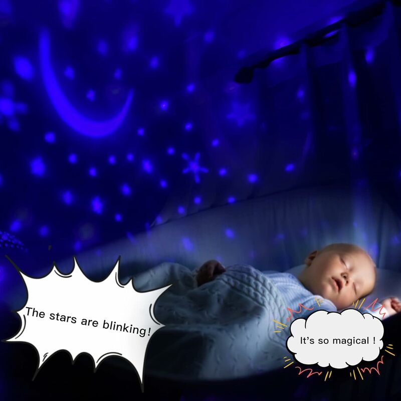 Mädchen Nachtlicht, 360 ° rotierender Sternennacht licht projektor für Babys, Ozean wellen projektor für Kinder Kleinkinder, Weihnachts geschenke