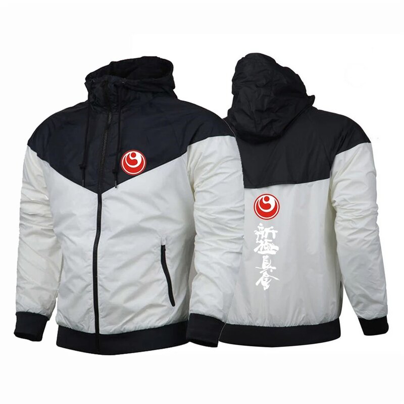 Kyokushin Karate 2024 Men Spring and Autumn Printed Five-Color Color Matching Windbreaker Harajuku Zipper Jacket Coats