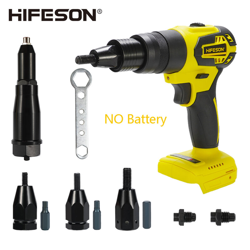HIFESON NO Baterai Double Use Brushless Electric Rivet Nails Gun Drill Insert Rivet Nut Gun Alat Rivet Otomatis untuk M3-M12