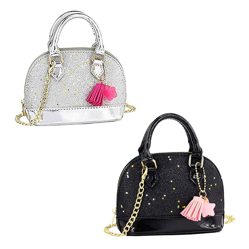 Lantejoulas Crossbody Handbags para meninas, Mini Satchel, Princess Bag, Presentes para meninas, crianças, criança
