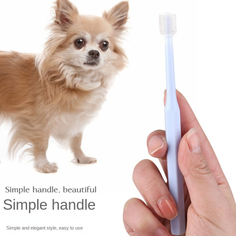Spazzolino da denti per cani, gatti con setole morbide, spazzolino da denti per cani pulizia facile da usare e cure odontoiatriche, spazzolino da denti per cani a testa tonda