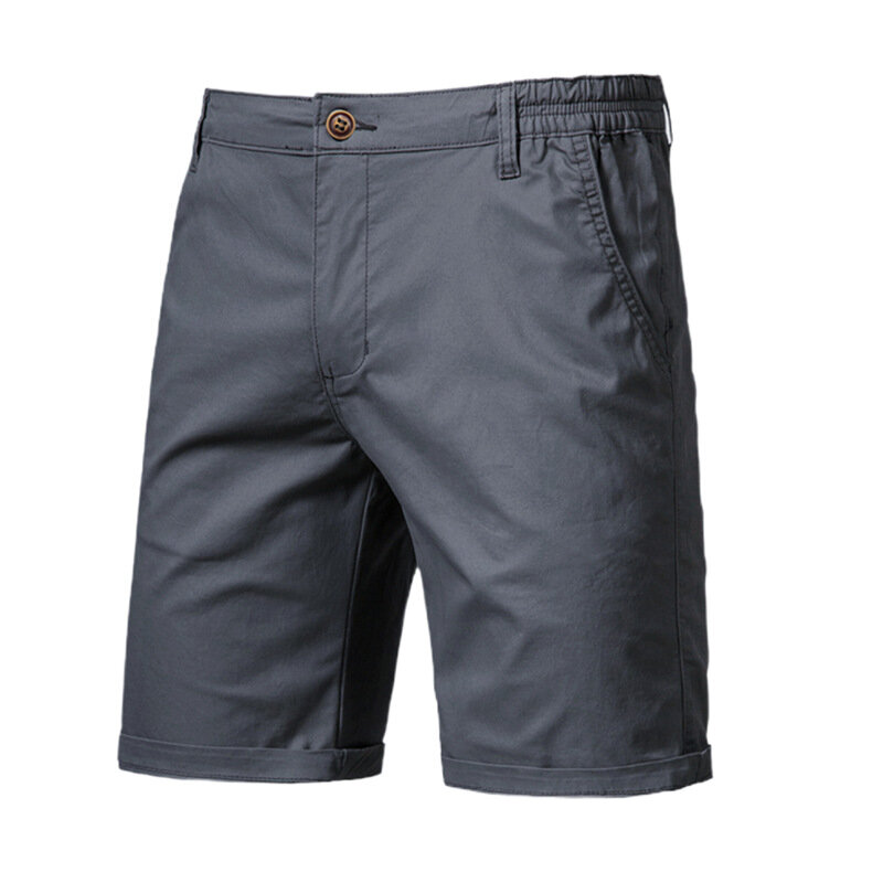 Pantalones cortos de algodón para hombre, Shorts de cintura media, informales, estampados, elásticos, chinos, clásicos, 2023