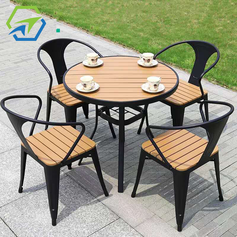 Classical Metal Dining Set Chaise Restaurant Furniture Dining room Table and Chair Sets Coffee Set
