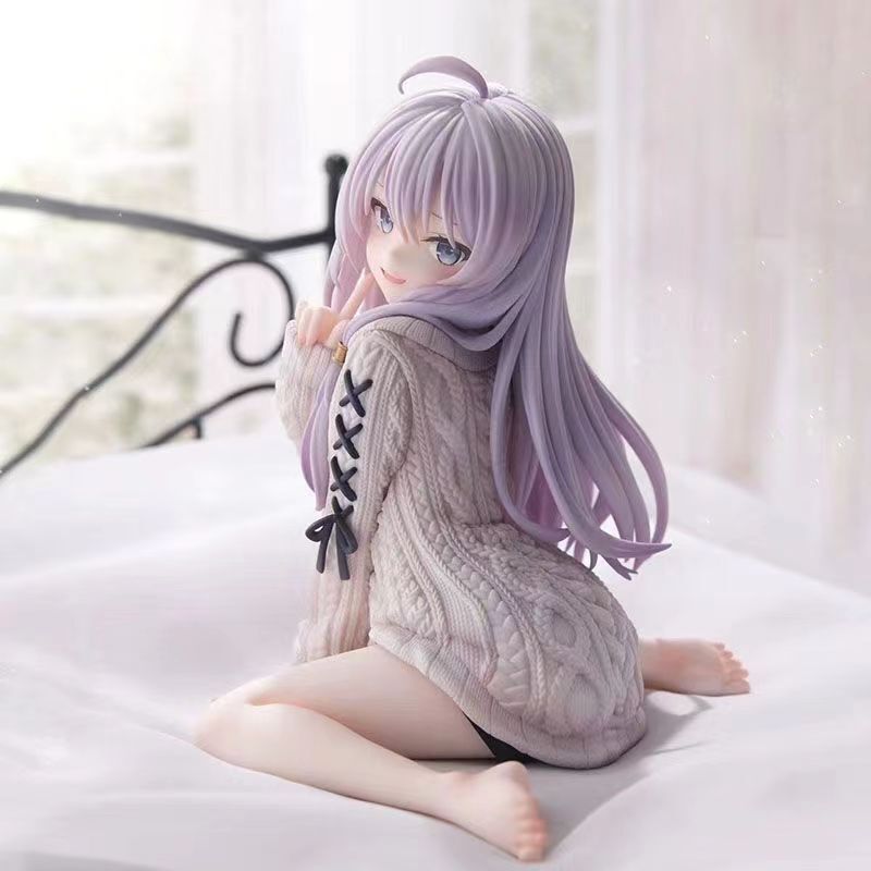 15cm il viaggio di Elaina Anime Figure Knit Dress Witch Elaina Action Figure collezione PVC Model Doll Toys for Christmas Gifts