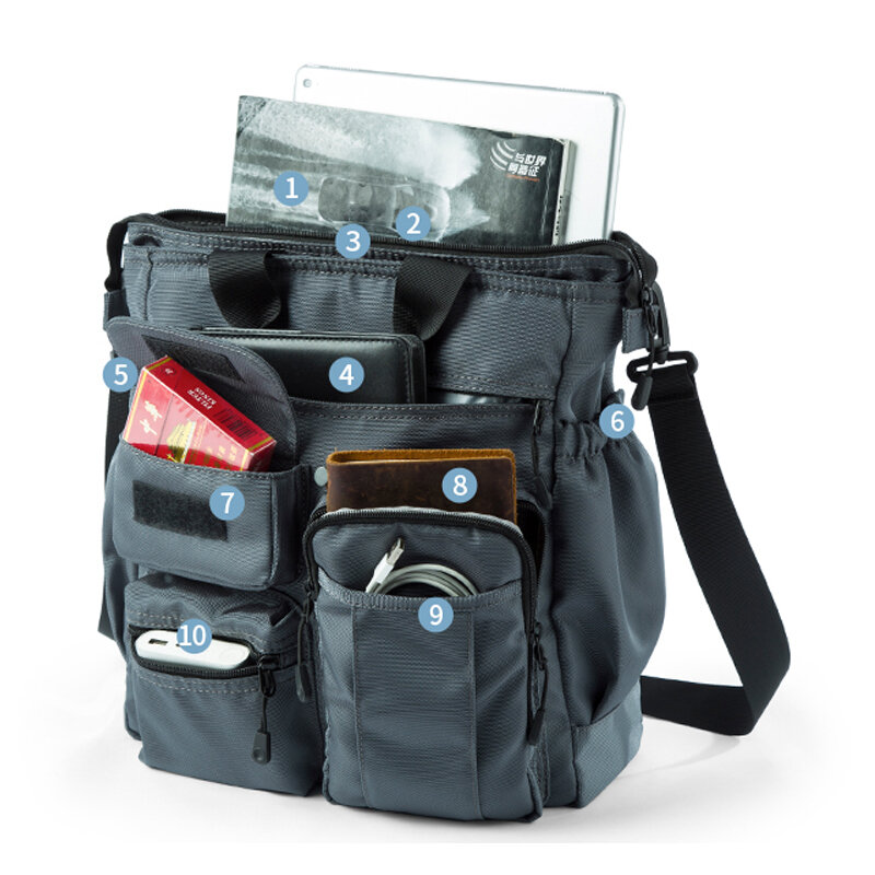 Многофункциональная модная сумка-мессенджер через плечо, повседневный деловой портфель для мужчин, вместительный дорожный рюкзак с USB-портом