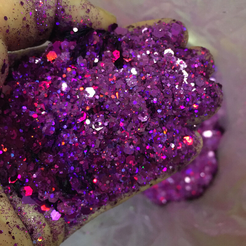 Lentejuelas holográficas multicolores para decoración de uñas, copos de purpurina láser gruesos de 20g, suministros cosméticos para manualidades, fabricación de limo, 3/1/0mm