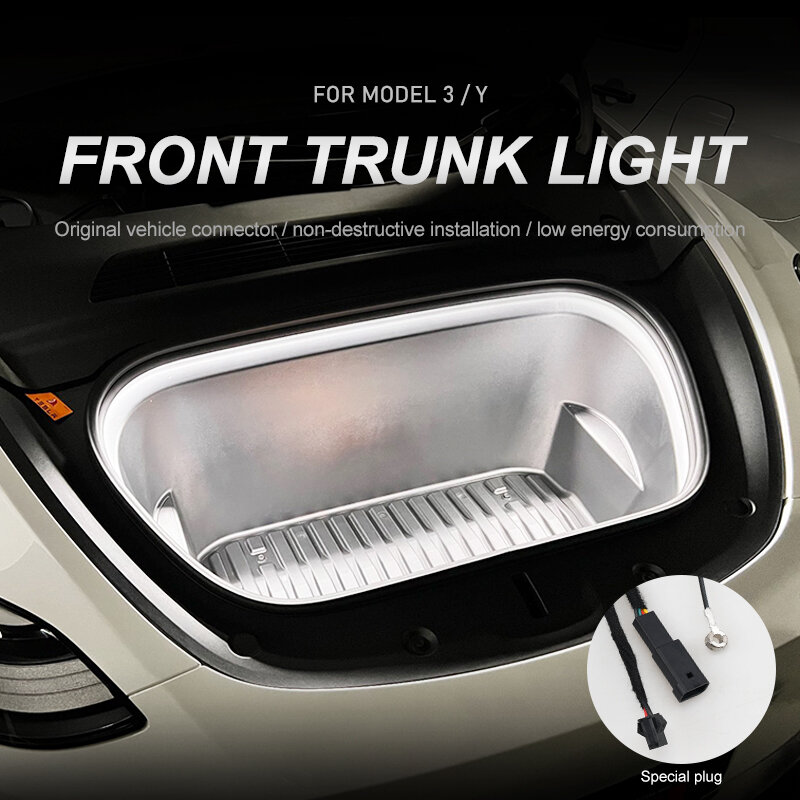 테슬라 모델 3 Y용 유연한 전면 트렁크 실리콘 라이트, 업그레이드 12V, 전면 트렁크, LED 스트립, 방수, 유연한 DIY
