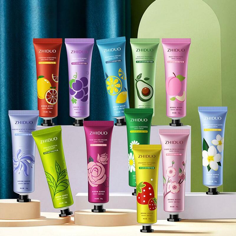 Random Natural Plant Fruit Hand Cream Moisturizing Skin Non Refreshing Hands Wrinkle Cracked Repairing Smooth Care Greasy A D3W1