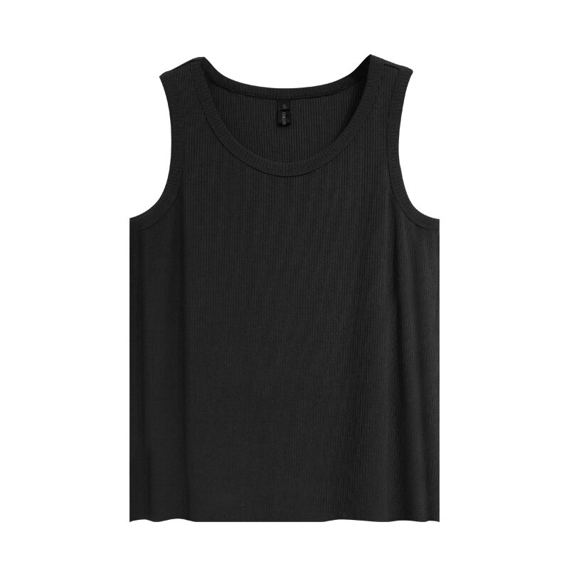 Camiseta sin mangas con efecto adelgazante, top de talla grande, gordito mm, tejido suelto, 3190