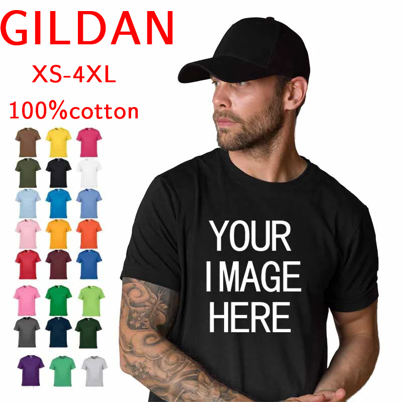 Camiseta de manga corta para hombre, camisa con cuello redondo, 100% algodón, con estampado personalizado, con tu propio diseño, Unisex