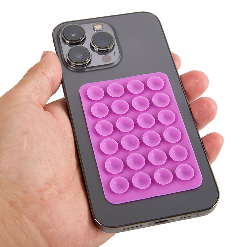 Funda de teléfono de succión de silicona, soporte de tarjeta de montaje adhesivo para funda de teléfono, Compatible con accesorios de carcasa de teléfono móvil convencionales