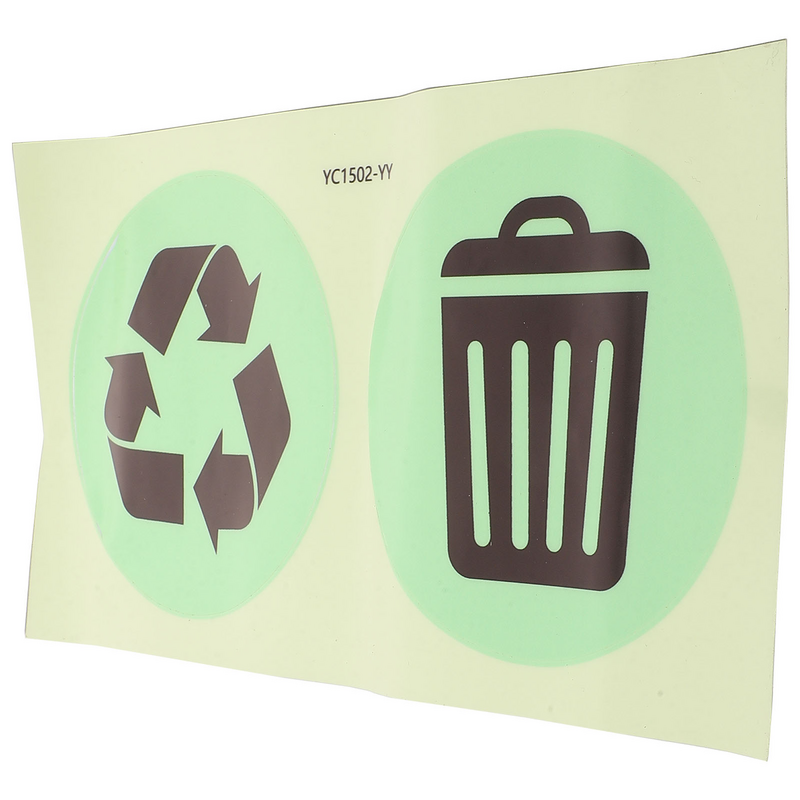 Label penyortir sampah daur ulang Logo stiker bercahaya Applique Pvc daur ulang