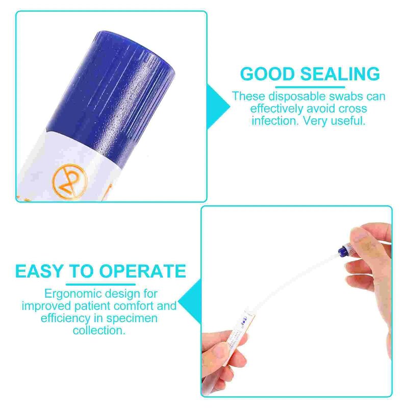 100 Pcs Disposable Sampling Swab Nasopharyngeal Cotton Sterile Swab Stick