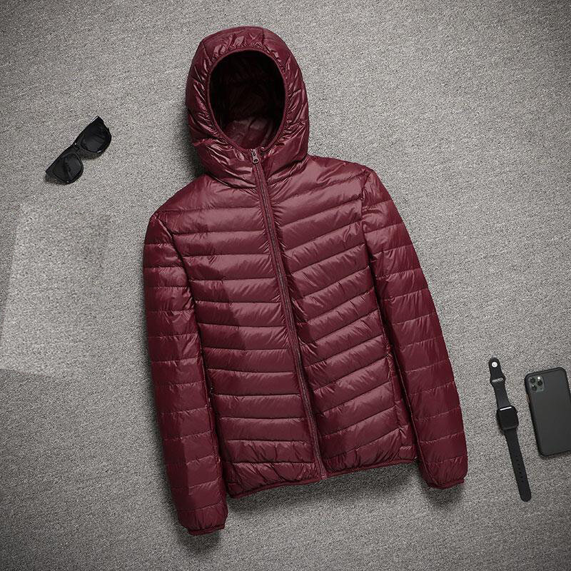 Lekkie puchowe kurtki męskie kurtki wiosna 2022 z kapturem Ultralight pikowany płaszcz na ciepłe zimowe płaszcze puchowe Light Puffer