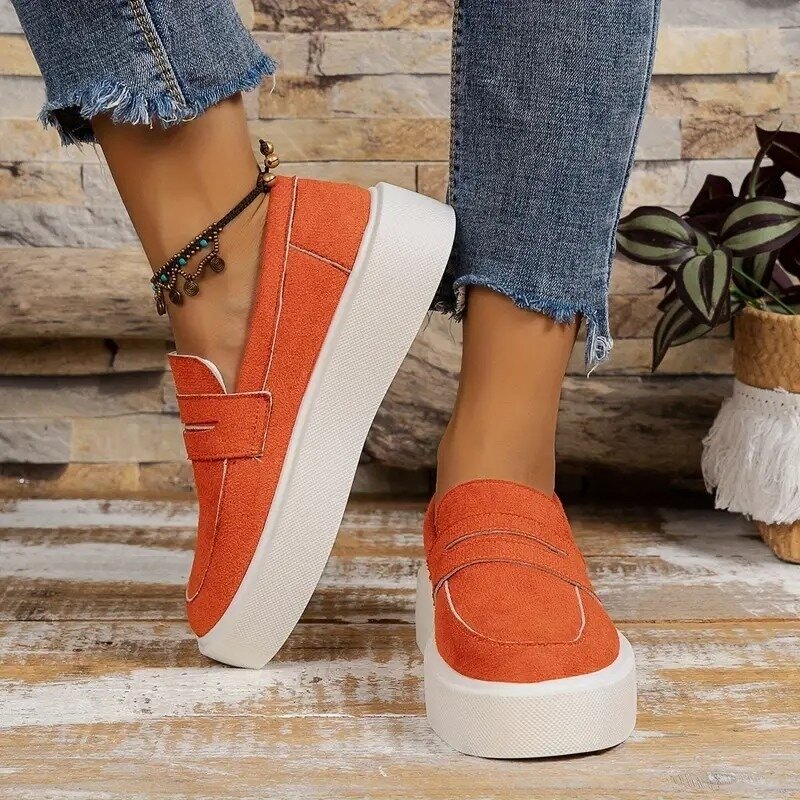 Women's sneakers 2024 Fashion round toe comfortable thick sole sneakers Thick sole non-slip outdoor walking shoes for women
