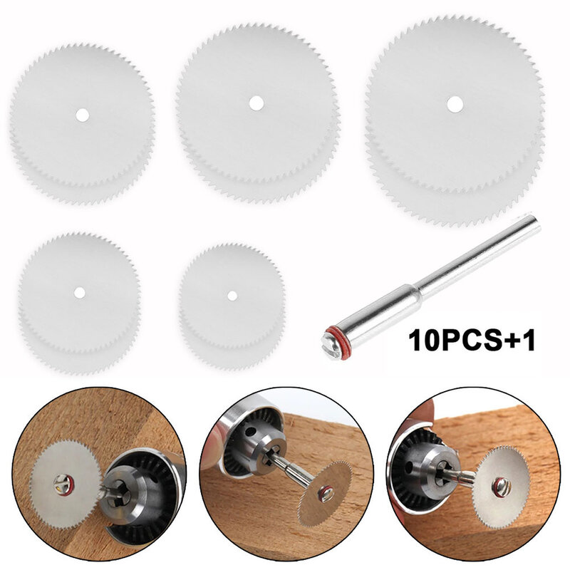 11Pcs Circular Cutting Dsic For Wood Diamond Saw For Engraver 2.35/3mm Mandrel 16/18/22/25/32mm Rotary Tools Electric Drill