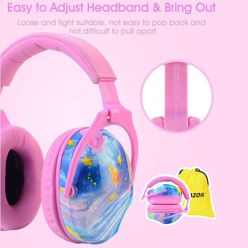 HOCAZOR Kids Earmuffs Safety Noise Reduction Earmuffs For Autism Hearing Sensory Issues Children Hearing Protection Earmuffs