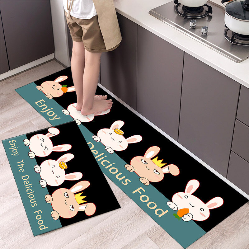 Tappetini da cucina per gatti dei cartoni animati tappeto da cucina antiscivolo lavabile per la casa tappeto da bagno tappeto cucina ad asciugatura rapida tappeto da bagno con zerbino da bagno tappeto cucina