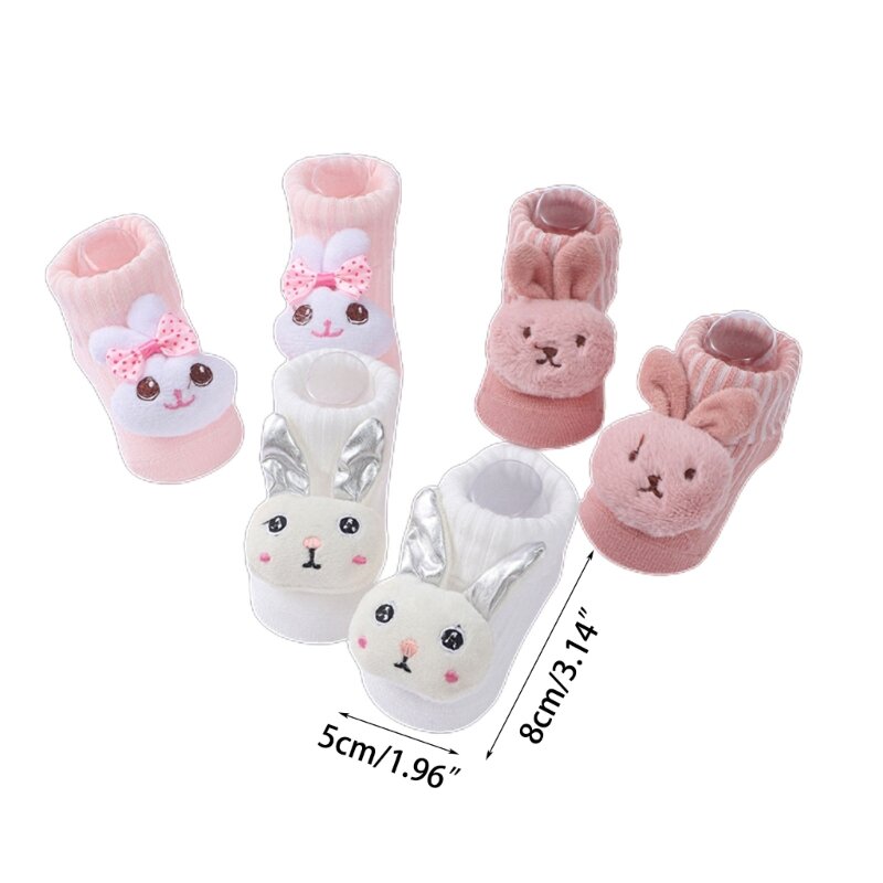3 Pairs Thickened Baby Socks Shoes Toddlers Boys Girls Learning to Walk Socks
