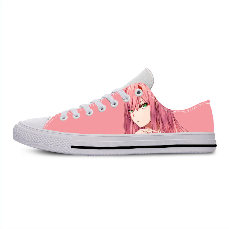 Anime japonês Darling In The Franxx Zero Dois bonitos Low Top Shoes, sapatos casuais leves, tênis respiráveis para homens e mulheres