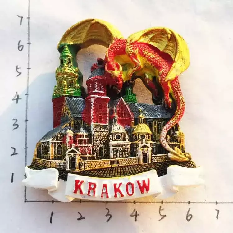 폴란드 물결 성 KRAKOW 냉장고 자석 브로클로 성, 관광 기념품, 자석 스티커, 집 장식, 선물 아이디어