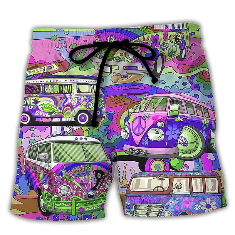 Pantaloncini da surf stampati in 3D Graffiti colorati Cool Summer Street costume da bagno Hip Hop per uomo pantaloncini da spiaggia per vacanze per bambini