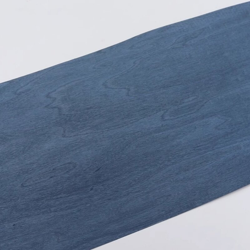 Placage en bois d'érable bleu, placage en bois massif pur, également en placage, feuilles de placage en bois teint, L: 2,5 mètres x 200mm x 0,5mm