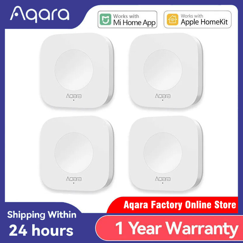 Aqara-Mini interrupteur à clé sans fil intelligent, connexion Zigbee, télécommande, bouton de commande à une clé, sécurité à domicile ata home kit