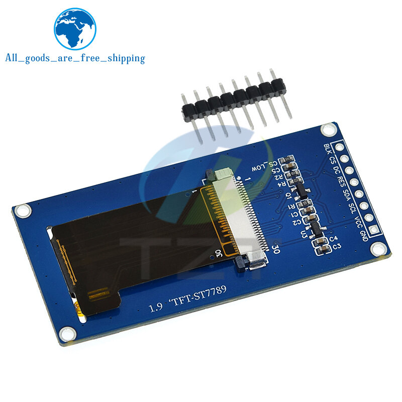 TZT 1.9 Inch IPS Full Angle TFT Display Screen LCD Screen Color Display Module SPI Serial Port High-definition 170x320 ST7789