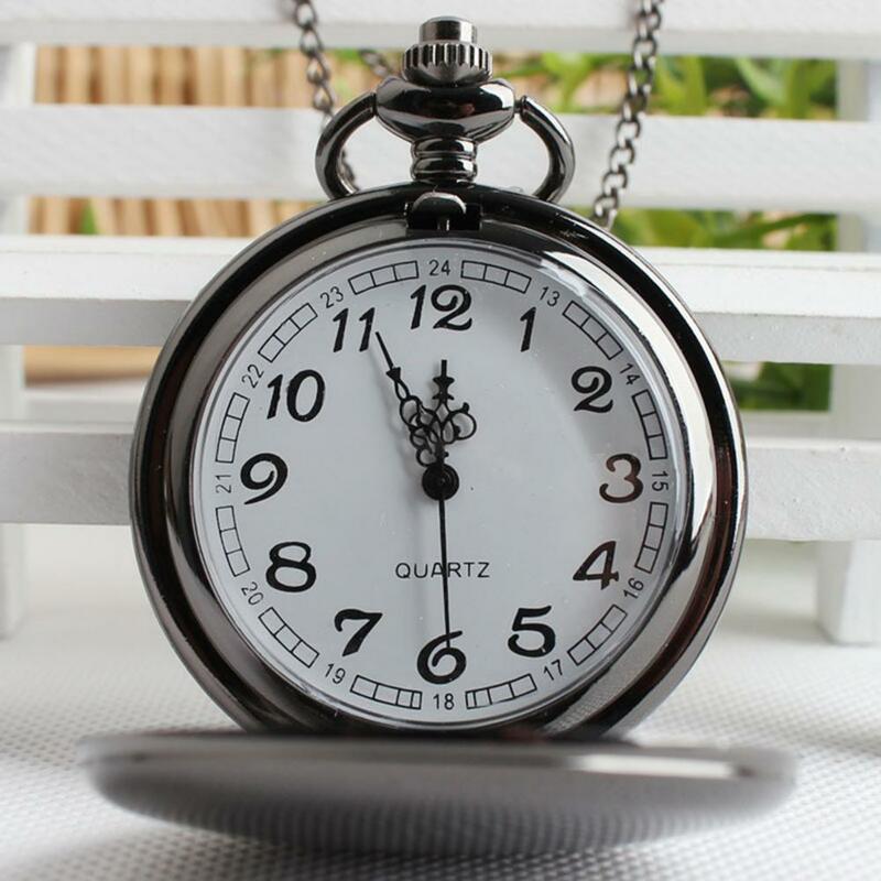 Reloj de bolsillo Vintage de aleación, reloj mecánico con colgante de esfera redonda, collar Fob, reloj de bolsillo de cuarzo, regalo
