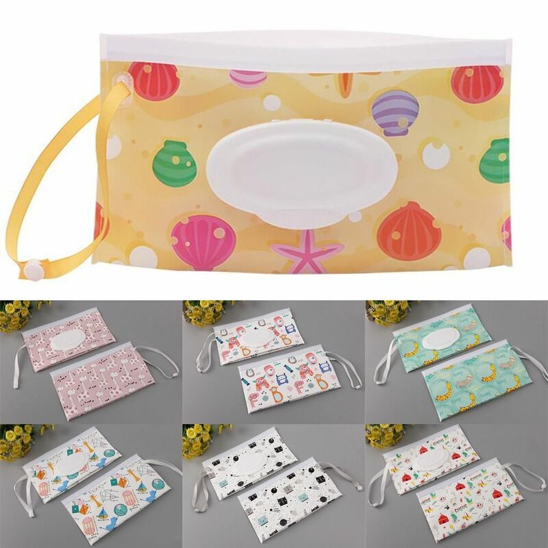 Fashion Cute Carrying Case Stroller Accessories Baby Product Portable Wet Wipes Bag Wipes Holder Case Cosmetic Pouch Tissue Box